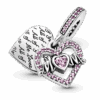 תליון כסף לב ו-MUM זוהר בורוד תליון כסף לב ו-MUM זוהר בורוד