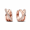 עגילי חישוק רוז מעטפת פאווה