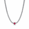 שרשרת כסף לב קריסטל אדום