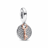 תליון כסף ורוז משפחה Key to Happiness