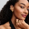 עגיל תופסן טקסטורה ציפוי זהב