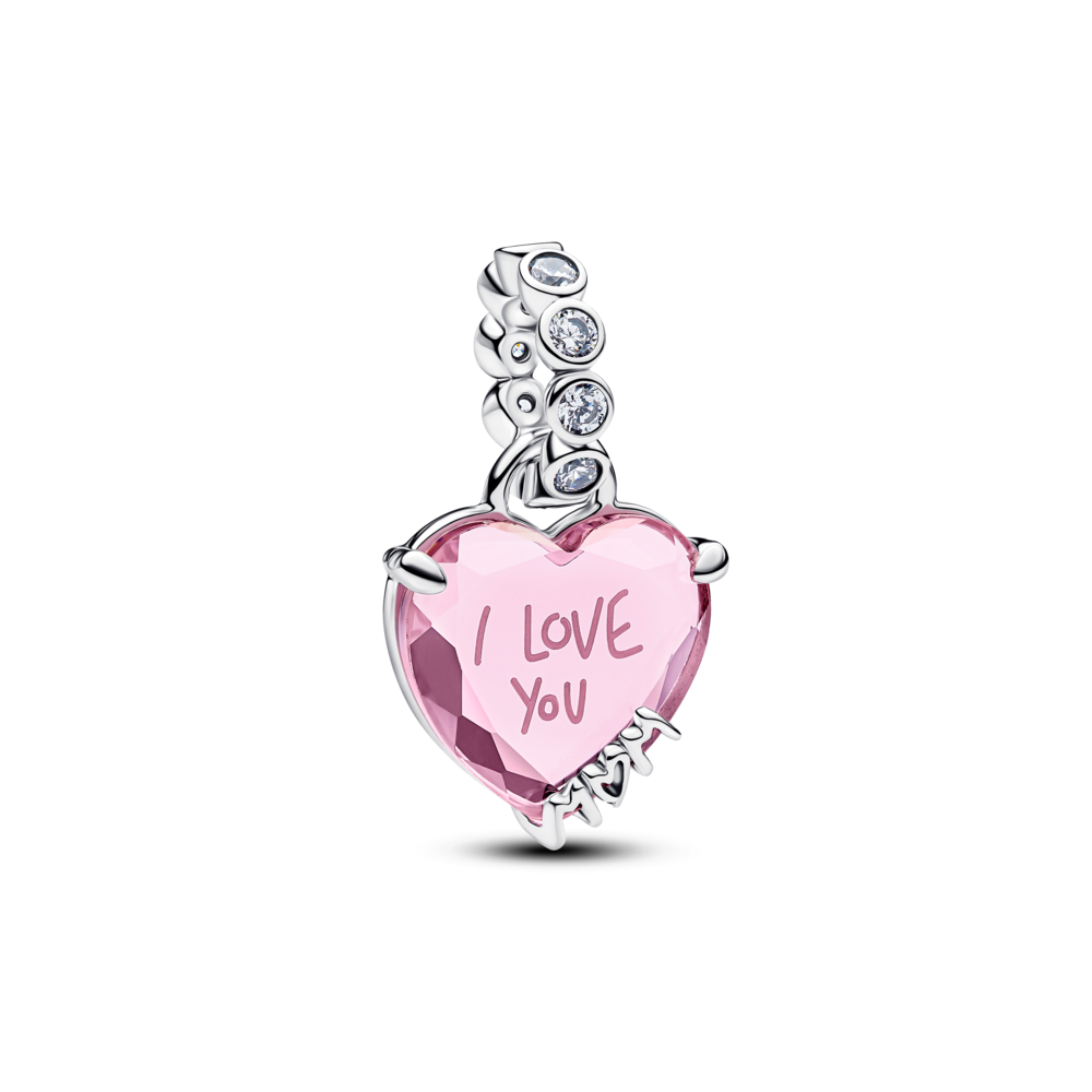 תליון כסף לב Love Mom תליון כסף לב Love Mom